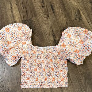 Dolan Floral Puff Sleeve Top